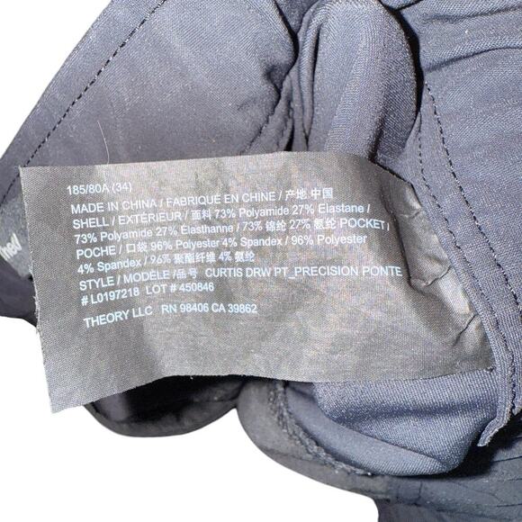 Theory Sz 34 Curtis Drawstring Precision Ponte Pants Business Casual Golf Preppy - Picture 7 of 14